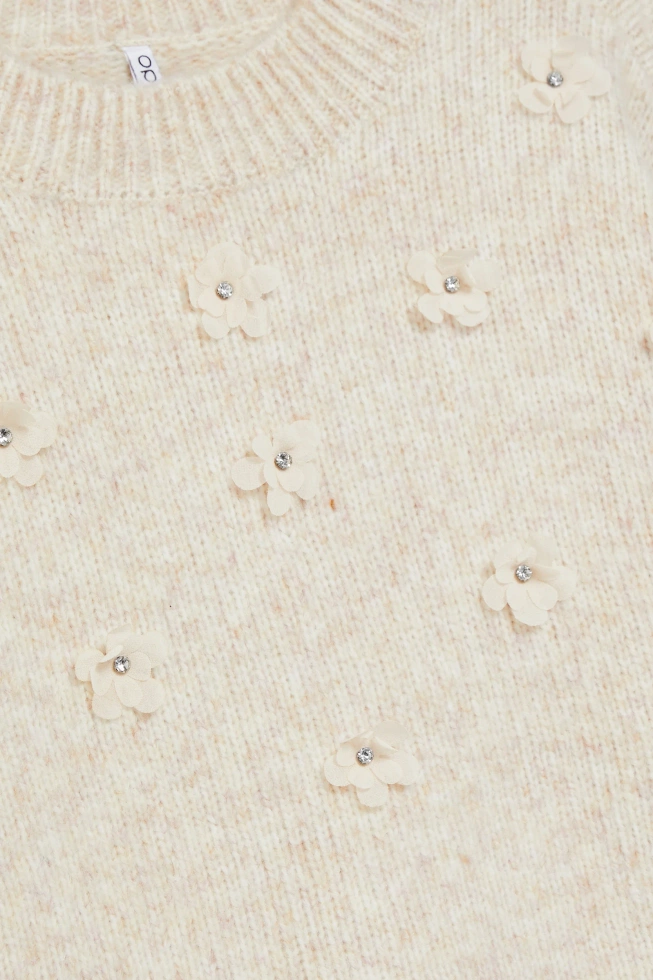 Sweter z aplikacją beżowy