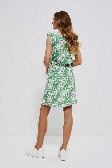 Wzorzysta sukienka z wiskozy malahitowa
