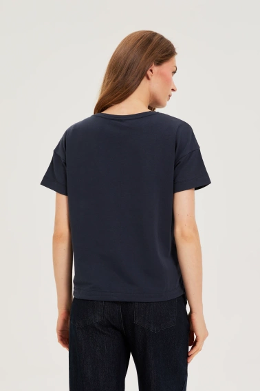 Bluza z krótkimi rękawami granatowa 