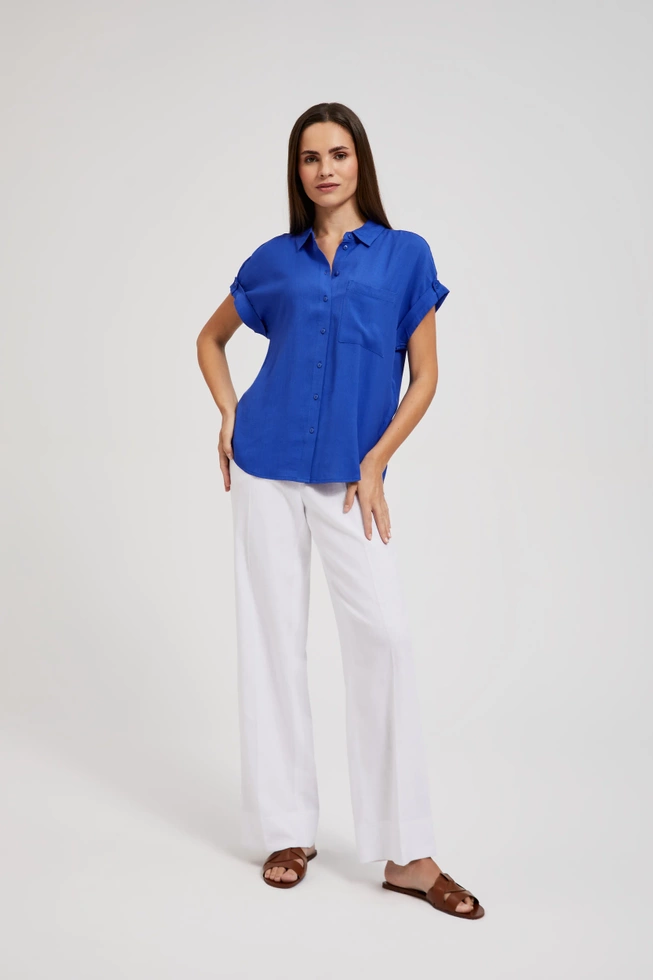 Koszula z krótkimi rękawami niebieska