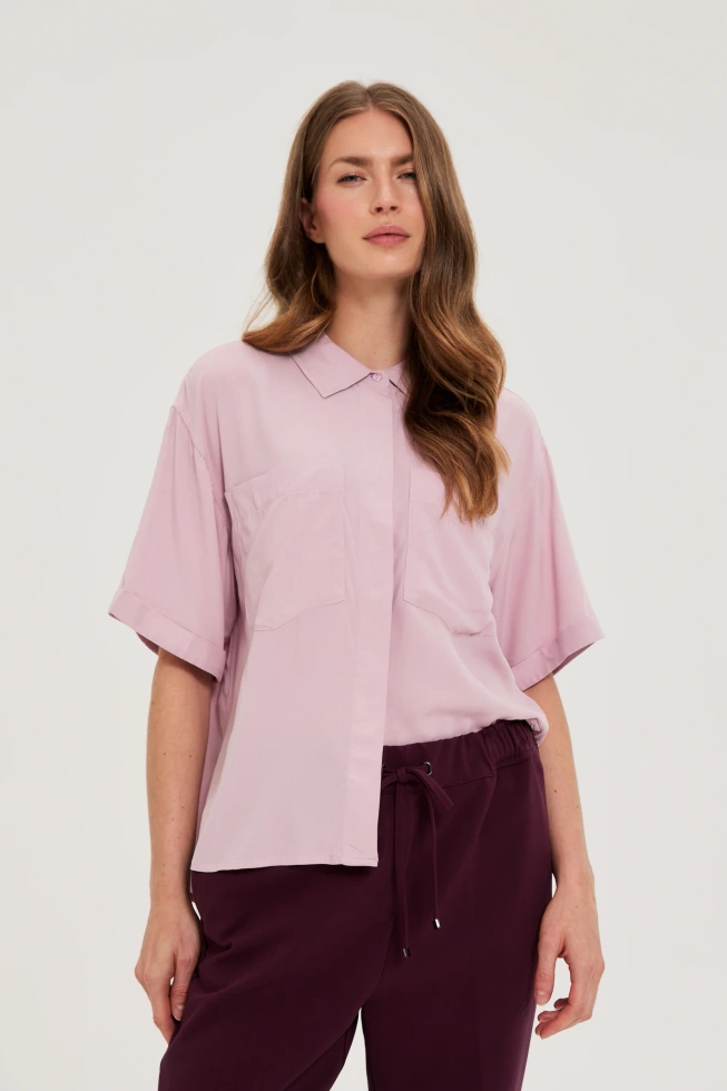 Wiskozowa koszula różowa