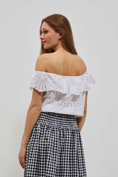 Ażurowa koszula biała