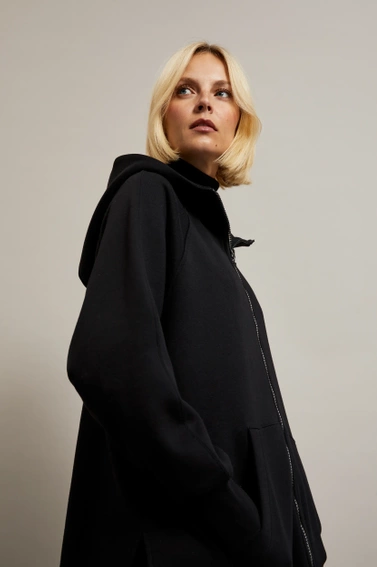 Bluza oversize z kapturem czarna 