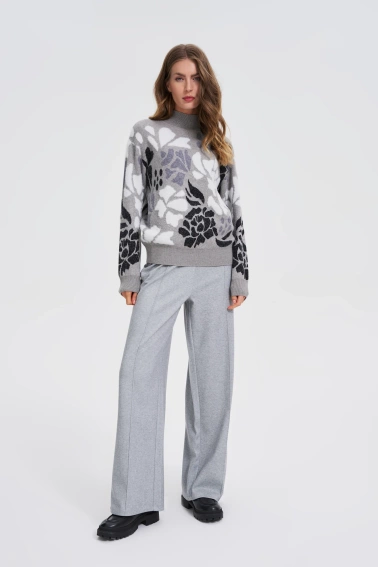 Sweter z golfem szary