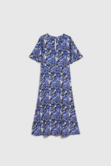 Wiskozowa sukienka midi granatowa