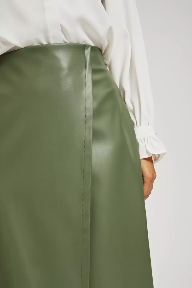 Woskowana spódnica midi