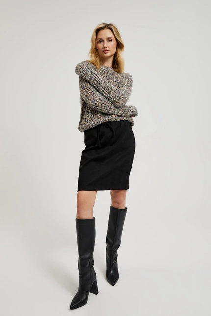 Spódnica z wiązaniem i kieszeniami czarna