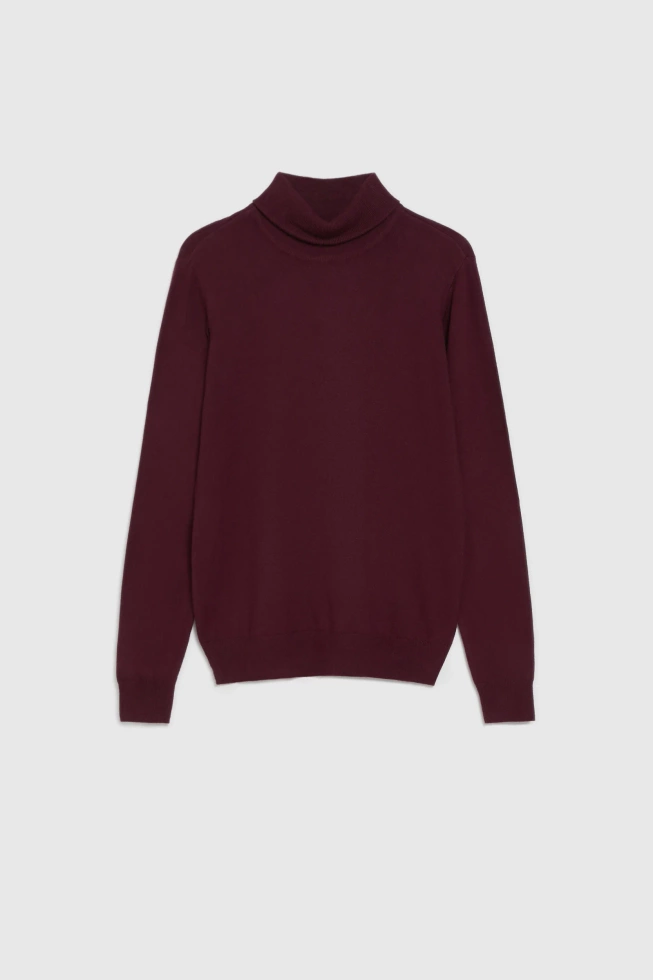 Gładki golf burgundowy