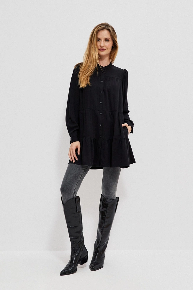 Koszula z falbaną czarna