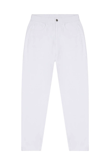 Jeansy białe mom fit