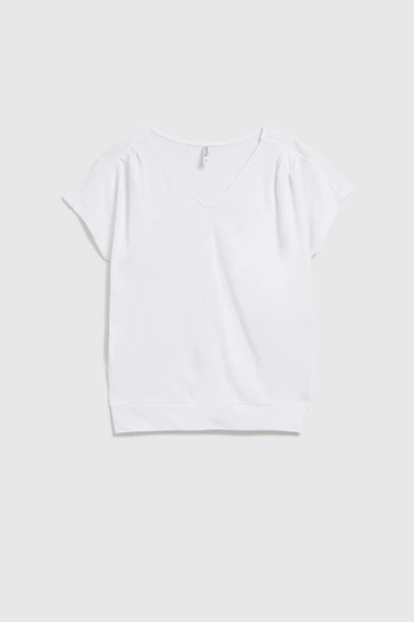 Bluzka z krótkimi rękawami biała