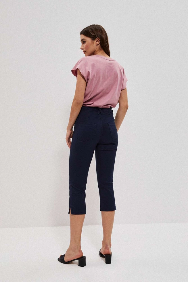 Spodnie rybaczki lyocell granatowe