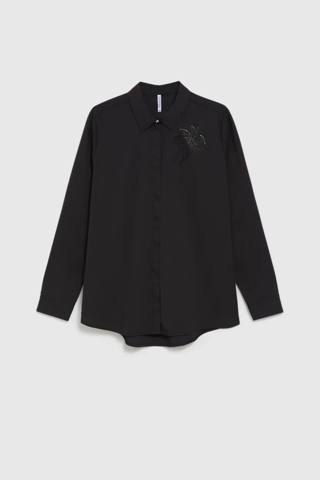 Koszula z kołnierzykiem czarna