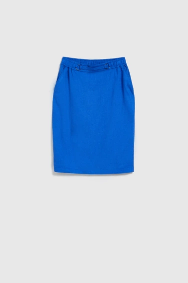 Lniana spódnica granatowa 