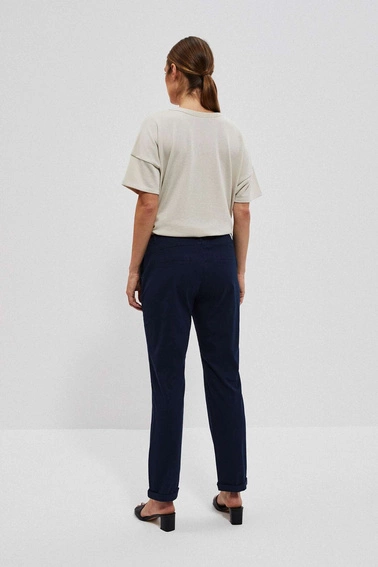 Spodnie typu chinos granatowe