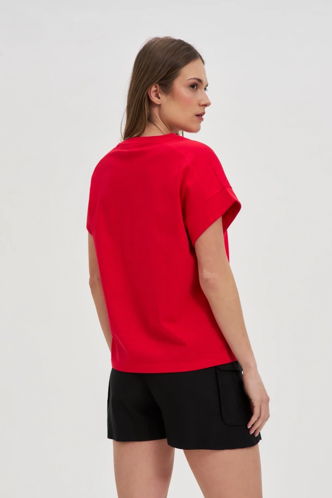 Bawełniany t-shirt czerwony