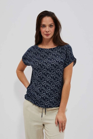 Koszula z printem granatowa