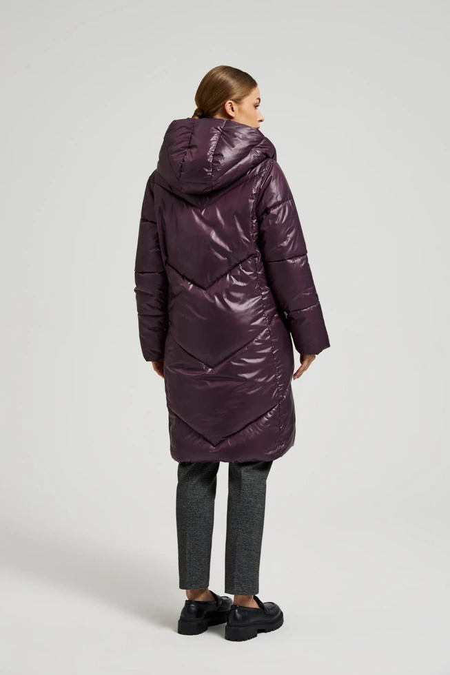 Kurtka z pikowaniem fioletowa