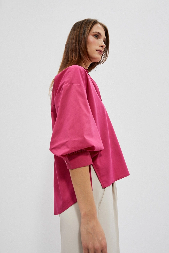 Koszula z bufiastymi rękawami różowa