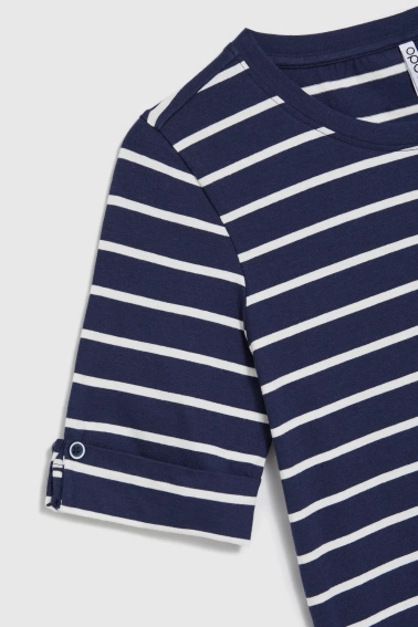 Bawełniana bluzka w paski granatowa