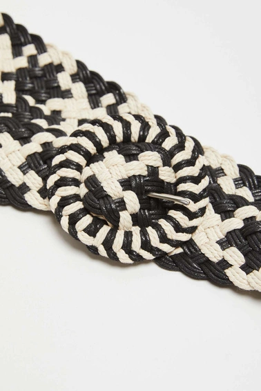 Dwukolorowy pleciony pasek