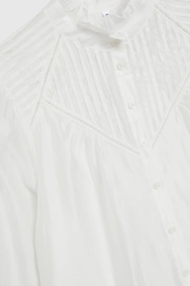 Bawełniana koszula z falbankami biała