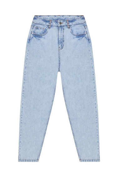 Jeansy mom fit z kieszeniami błękitne