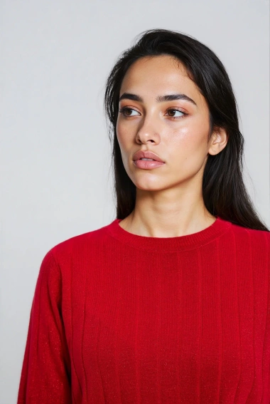 Sweter z krótkimi rękawami czerwony