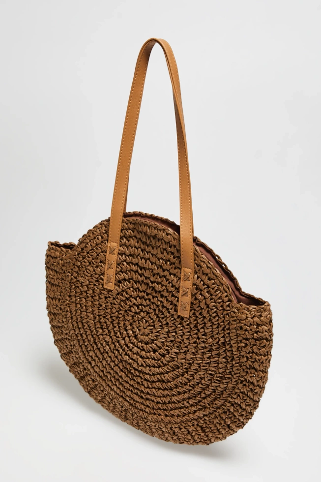 Okrągła torba brązowa