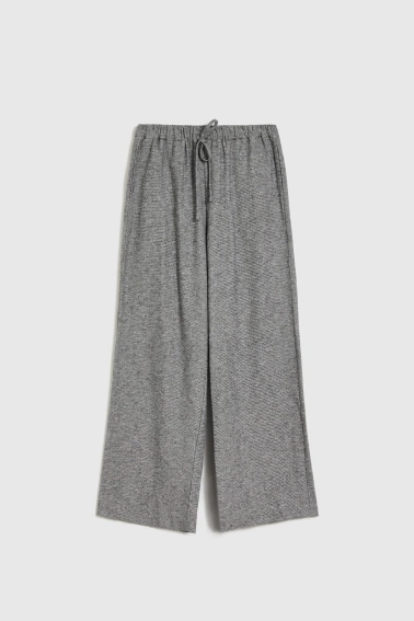 Bawełniane spodnie z szerokimi nogawkami szare
