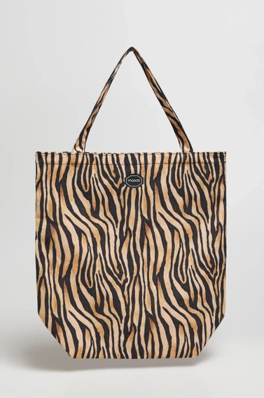 Bawełniana torba w zwierzęcy wzór brązowa 