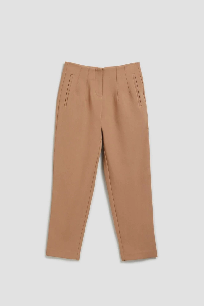 Spodnie z prostą nogawką ciemnobeżowe