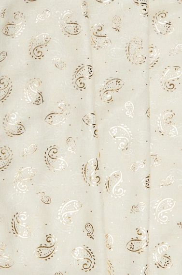 Szal ze złotym nadrukiem beżowy