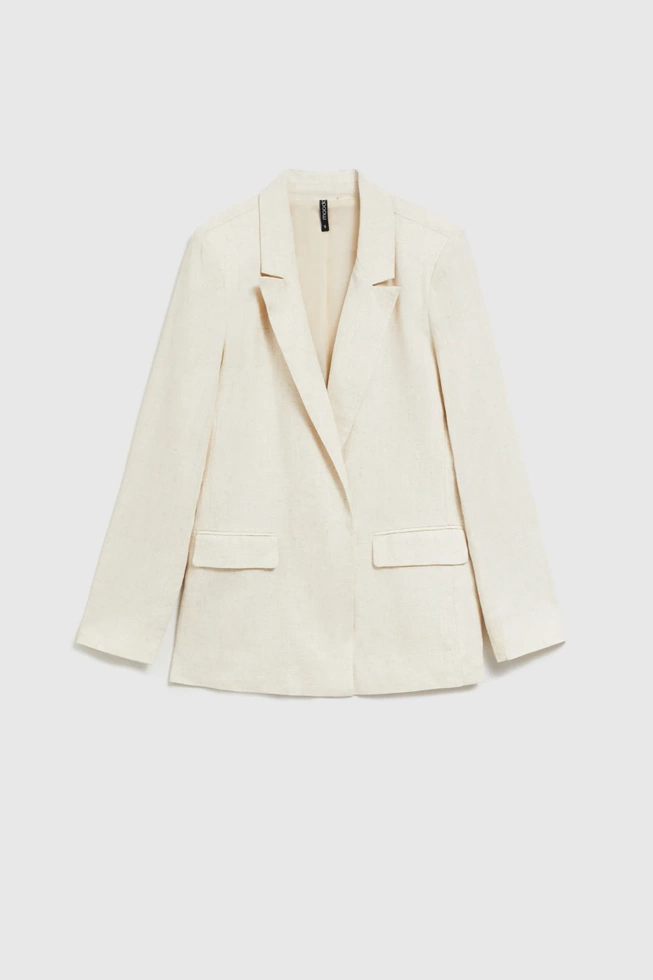 Lniana marynarka beżowa