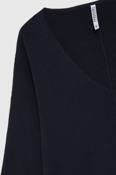 Sweter z rękawami 3/4 granatowy