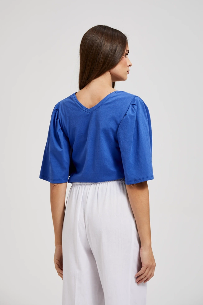 Bluzka z szerokimi rękawami niebieska