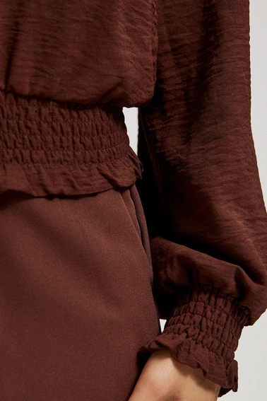 Gładka koszula brązowa