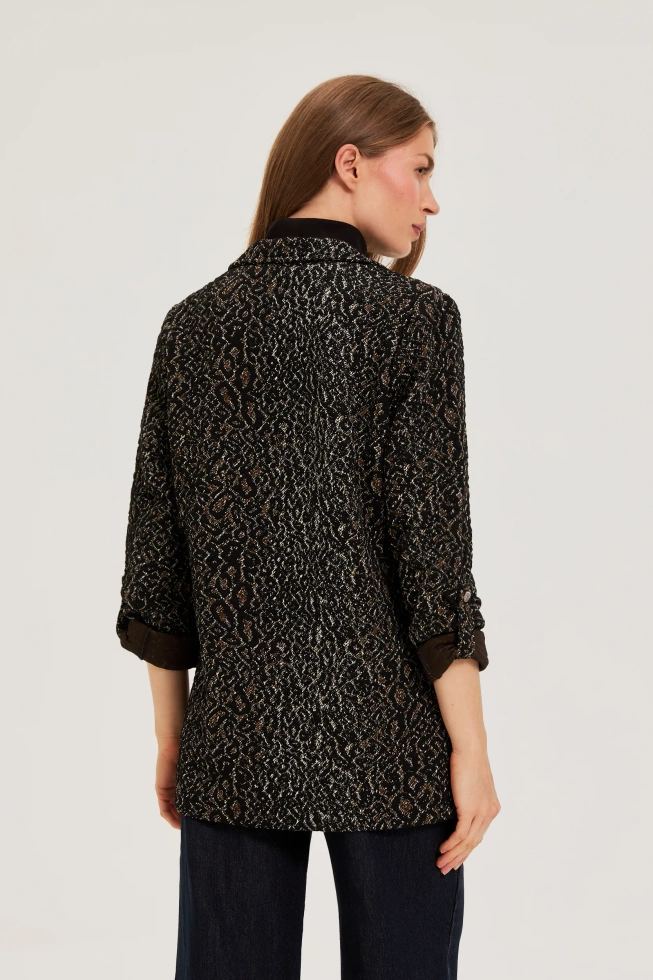 Marynarka w zwierzęcy wzór czarna