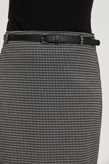 Spódnica w pepitkę szara