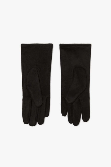 Rękawiczki z dżetami zamszowe czarne