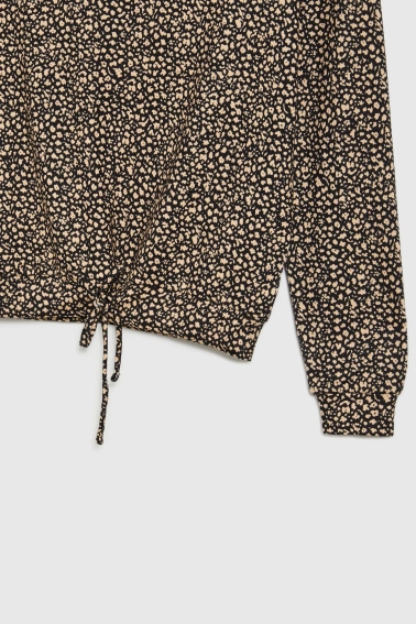 Sweter w drobny wzór beżowy