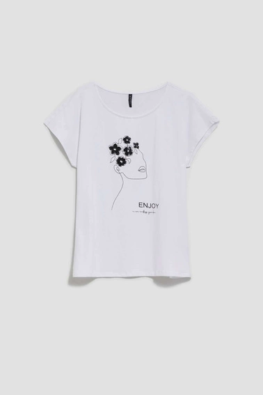 Bluzka z delikatnym printem biała