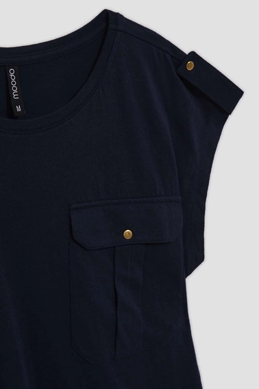 Bawełniana bluzka granatowa