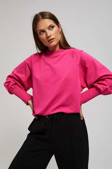 Bluza z bufiastymi rękawami fuksjowa