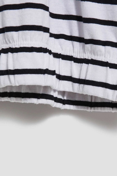T-shirt w paski biało czarny
