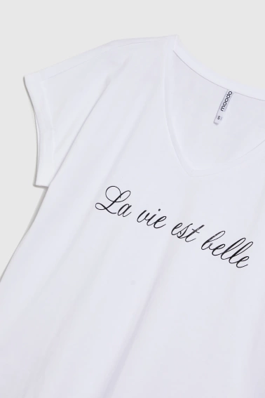 T-shirt z napisem biały