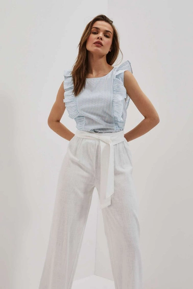 Koszula w paski z falbaną 