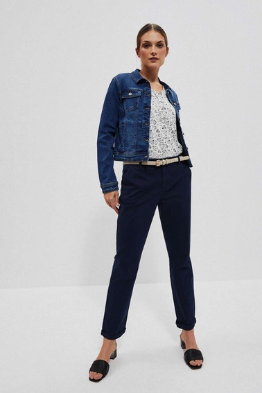 Kurtka jeansowa z kieszeniami niebieska