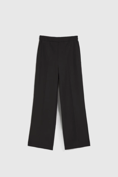 Garniturowe spodnie z nogawkami w kant czarne