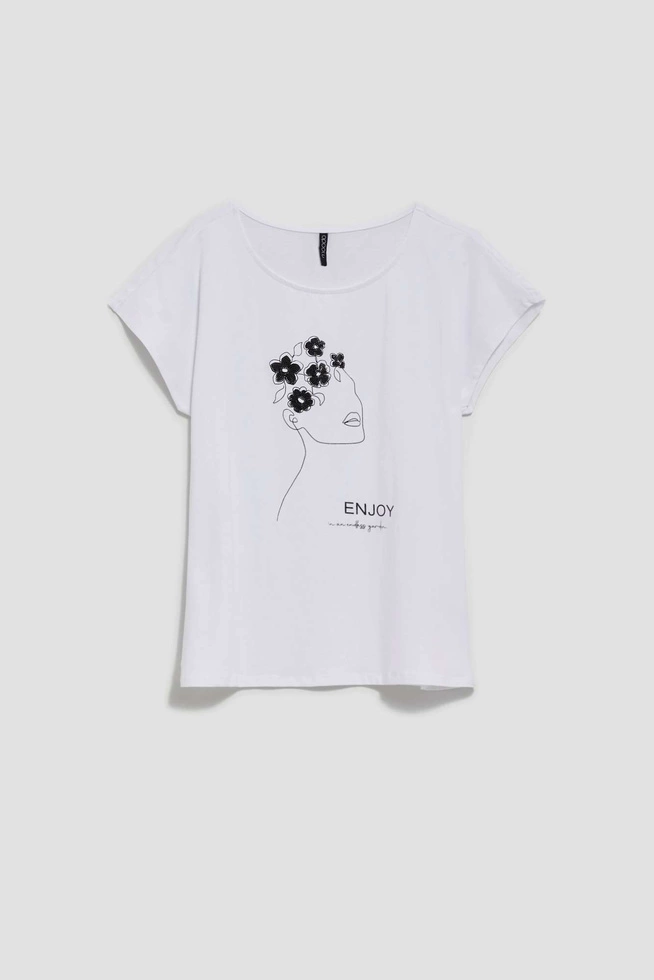 Bluzka z delikatnym printem biała